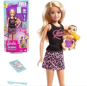 Barbie Skipper Babysitters Inc Dolls Blonde Pink & Animal Print